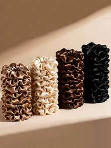 28 件套缎面发圈套装 - 摩卡色系发圈 | 黑色、摩卡棕、米色及大地色系 | 女士百搭发饰 - 彩色 - 查看 1