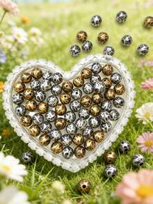 5/10/20/30/50pcs Multi-Color Fashionable Cute Leopard Print Heart Beads, Focal Beads Suitable For DIY Necklace, Bracelet, Earring, Keychain, Phone Strap, Decorative Pen, Couples Gift - Multicolor - View 8
