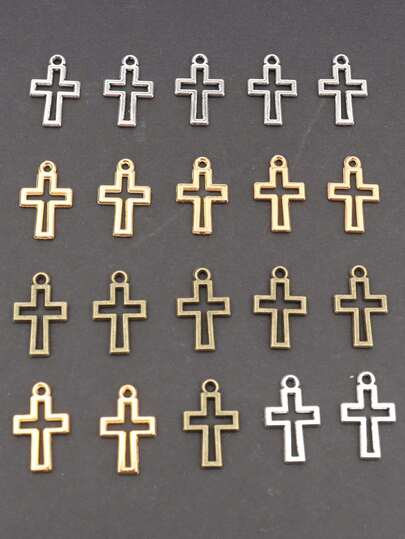 100 piezas Mini Colgante de Cruz de Aleación de Zinc - Colgante de Cruz Minimalista y Versátil, para Hacer Joyas DIY, Collares, Pulseras, Aretes y Manualidades para Fundas de Teléfono