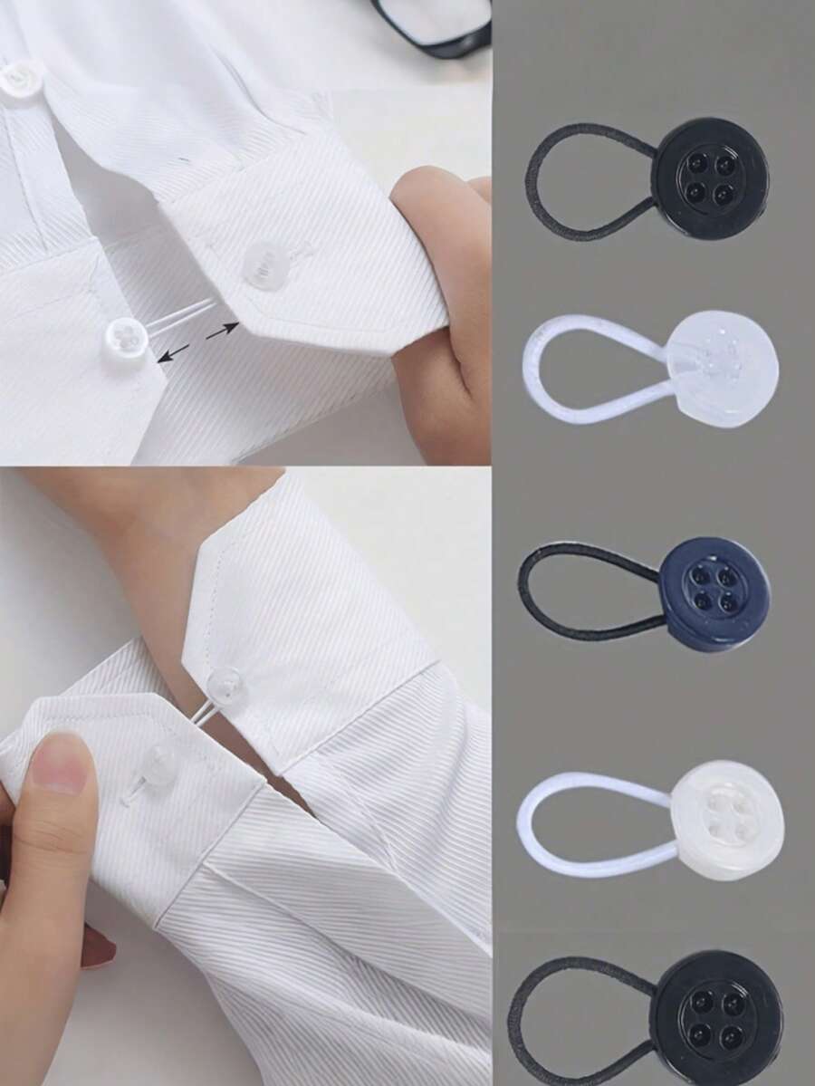 2件套可拆卸弹性腰带延长器、袖口延长器和领口延长器，无需熨烫或缝纫。这些可调节配件包括袖口和领口延长器以及弹性腰带夹，男女皆宜，是理想的礼物之选。适用于各种场合，从校园生活、休闲外出到商务活动和婚礼，也是送给新郎和伴郎的绝佳礼物。