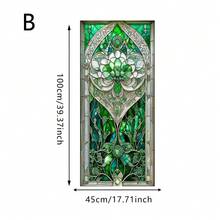 1/6片装花卉图案磨砂隐私窗膜。优雅白色花朵彩色玻璃风格静电吸附。可移除的遮光隔热隐私膜，适用于浴室、厨房、客厅门。 - 花卉 - 查看 16