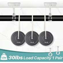 2 套免钻孔顶部安装窗帘杆支架，重型自粘式窗帘杆固定器，可调节窗帘挂钩，适用于直径 1.2 英寸的窗帘杆，适用于衣柜、卧室、浴室、厨房、公寓窗户 - 彩色 - 查看 7