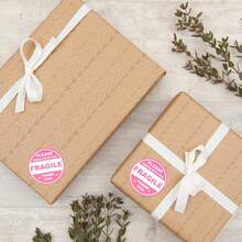10pcs Pink Fragile Warning Stickers, 16.5x11cm PVC Non-Adhesive Flat Fragile Transport Labels, Handle With Care - 10 Pink Fragile Warning Stickers - View 8