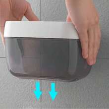 1个壁挂式防水带抽屉卫生纸架，可用作卫生纸卷架、粘性卫生纸架、纸巾盒、清洁用品架、浴室配件、房间装饰 - 黑與白 - 查看 5