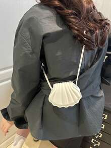 Fashionable Minimalist Shell Handbag, New Arrival Mini Unique Ins Style Crossbody Bag, Chic Shoulder Bag For Women - White - View 5