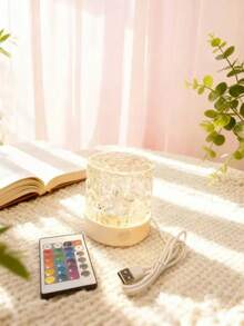 1pc LED Projection Light With Water Wave Effect, Touch/Remote Control, USB Powered, 16 Color Changing Modes, Suitable For Bedroom, Party Decoration, Bedside Lamp - Multicolor - View 6