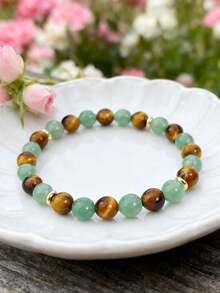 Vòng tay thịnh vượng, Vòng tay đá mắt hổ và đá aventurine xanh, Vòng tay may mắn, Vòng tay bảo vệ tài lộc, Quà tặng - Nhiều màu - Xem 2