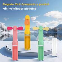 Nuevo Portable Pequeño Ventilador Portable Creativo Mini Tres Velocidad Ajustable Color Sólido Carga Pequeño Ventilador - Portátil - Blanco - Ver 2