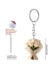 2D亚克力玫瑰花束钥匙扣，轻巧花朵钥匙圈，情人节玫瑰花束吊坠，趣味装饰品，背包配件，时尚吊坠，家居装饰，汽车装饰及吊坠，耳机吊坠，包包吊坠，配饰礼品，送给家人和朋友的完美礼物，情人节礼物，生日礼物，派对礼物，周年纪念礼物，结婚礼物 - 彩色 - 查看 9