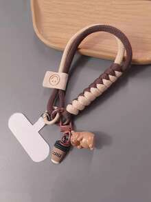 Capybara Phone Lanyard, Wrist Strap, Colorblock Braided Cord, Short Hanging Chain, Durable Outdoor Use - Multicolor - View 5