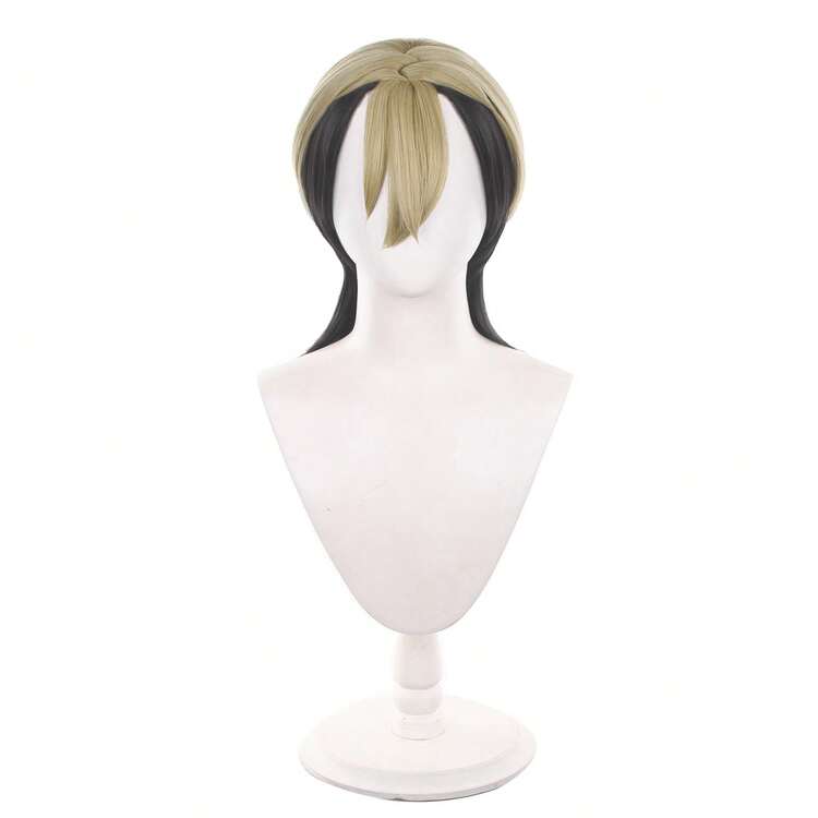 16英寸短款亚麻黑混色Gachiakuta Cosplay Zanka Nijiku假发 合成动漫万圣节派对耐热假发 - 漸層 - 查看 10