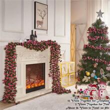 1/2 件人造悬挂玫瑰藤蔓仿真花环玫瑰常绿常春藤藤蔓丝绸玫瑰植物带绿叶装饰，适用于家居装饰、房间装饰、花园装饰、墙面装饰、室内/室外装饰、卧室装饰、婚礼装饰、餐桌装饰、派对装饰、生日装饰、情人节装饰 - 白色 - 查看 11