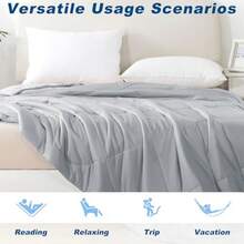 Cooling Comforter Queen Size Double-Sided Cold Tech Fabric Quilted Bed Comforters Cooling Blanket for Hot Sleepers Breathable Lightweight Summer Bedding All-Season Ice Blanket Light Gray - Gris claro - Ver 6