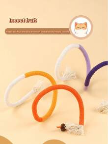 猫咪磨牙绳玩具，猫球，自主玩耍，缓解无聊，磨牙耐用猫玩具，室内外均可玩耍 - 彩色 - 查看 1