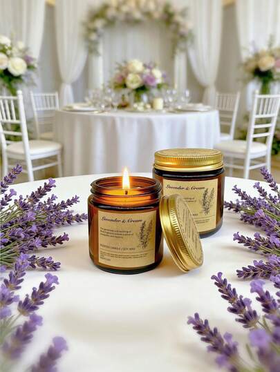 1pc Vanilla/Lavender/Lemon/Rose Scented Candles ,Brown Bottle Retro Glass Smokeless Scented Candle,Birthday,Long Time, Natural Plant Wax, Mother's Day, Wedding Decoration, Friend Gift, Home Decor,Bathroom Decor