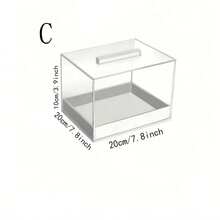 亚克力长方形蛋糕架，带透明展示盖，甜点托盘带盖，家用/派对用长方形蛋糕架 - 查看 11