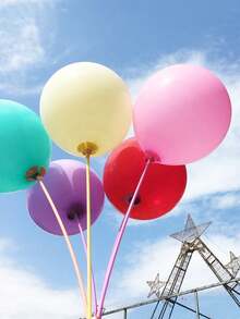 20/50/100pcs Balloon Sticks, Balloon Holders, Macaron Color Plastic Balloon Rods, Balloon Fixers, Suitable For Wedding, Birthday, Party, Anniversary, Christmas Party Handmade DIY Bouquet, Balloon Arch Decoration, Easter Gifts - Multicolor - View 6