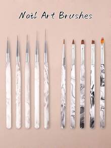 Stylos pour nail art en acrylique, set d'outils de manucure, stylos pour dessiner des lignes, pinceaux de peinture, stylos de remplissage de couleur, brosses à ongles professionnelles pour salon - Multicolore - Voir 1