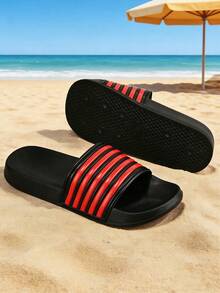 All Season Indoor Slippers, Couple Slippers, Campus Style Dorm Slippers, Bathroom Slippers, Red Youth, Slip-On - Red - View 10