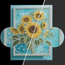1 Stück 2D Flachdruck Neue Perlen Sonnenblume Diamant Malerei, DIY Handwerk Bohrung Dekor Malerei für Wohnzimmer, Schlafzimmer, Flur, 30x40 cm, inklusive Werkzeug, Anfängerfreundlich, Wohndekoration Geschenk, Lieferung, DIY Mosaik Handwerk, Geschenk für Freunde und Familie, geeignet für Schlafzimmer, Büro, Wohnzimmer - Schwarz und Weiss - Übersicht 3