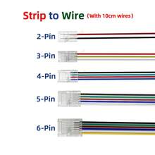 Conector de 2/3/4/5/6 polos para luces de cinta LED IP20 IP65 5050 3528 2835 de 8mm, 10mm y 12mm con abrazadera fijadora de conexión rápida a cable - Tira para cablear A - Ver 9