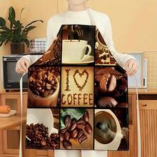 1 chiếc tạp dề họa tiết hạt cà phê, tạp dề in hình thời trang ngộ nghĩnh, tạp dề nhà bếp, tạp dề nấu nướng, tạp dề gia đình sáng tạo. - Nhiều màu - Xem 13