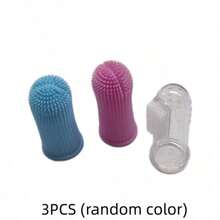 1支/3支装宠物软毛指套牙刷，适用于猫狗，狗狗牙齿清洁工具，指套直径2厘米 - 彩色 - 查看 10