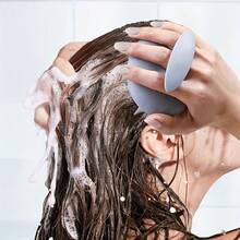 Bàn chải massage gội đầu bằng silicon, bàn chải làm sạch da đầu, dụng cụ gãi ngứa tóc. - Nhiều màu - Xem 3