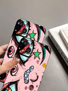 Arte de ojos de anime rosa y azul estilo grungefunda de teléfono Fundas compatibles con ,Apple,VIVO,OPPO,,, y Honor.Fabricadas en silicona TPU,ofrecen protección contra golpes y caídas. - Negro - Ver 8