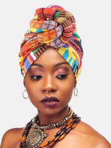 1 chiếc mũ turban kiểu Ả Rập tết 3D dành cho nữ, phụ kiện đội đầu đa năng, thích hợp cho mùa hè và đi biển. - Hình học màu đỏ - Xem 11