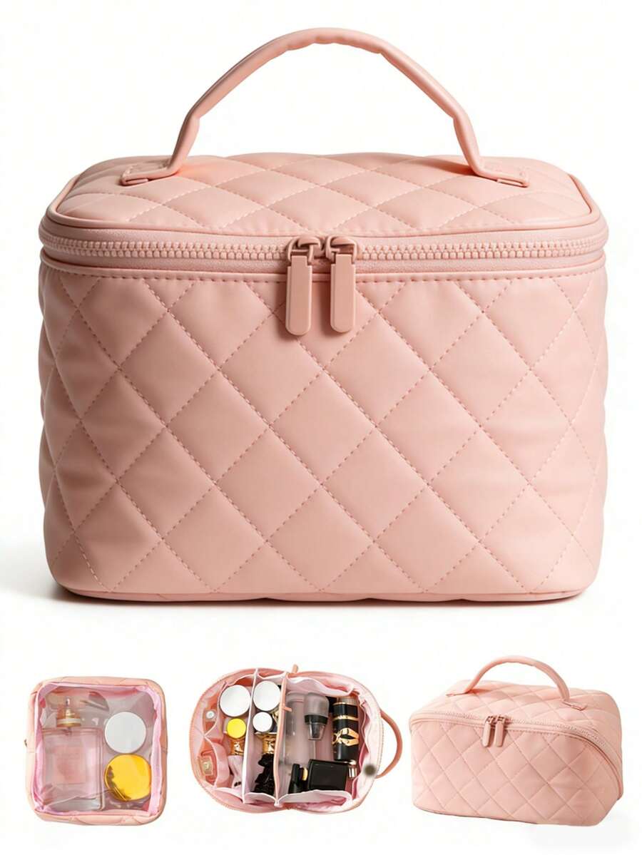 Bộ hai túi đựng mỹ phẩm cầm tay - Dung tích lớn, chống nước, dạng gối và túi đựng đồ vệ sinh cá nhân, túi đựng mỹ phẩm và đồ dùng cá nhân di động, hộp đựng. - Nhiều màu - Xem 1