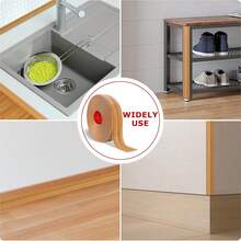 1pc 3 Meters X 2cm Self-Adhesive Wall Corner Protector, Yellow Oak Wood Grain Soft Wall Corner Edge Guard, Cabinet Edge Protector - C - View 13