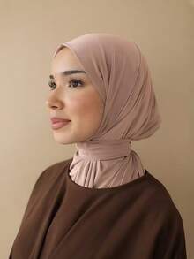 1顶时尚休闲优雅速戴头巾帽，经典简约时尚的针织面料，柔软透气，适合日常生活、节日、祈祷等场合。 - 彩色 - 查看 20