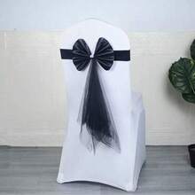 1pc Chair Back Decoration Bowknot, No Need To Tie, For Wedding, Party, Chair Cover - Multicolor - View 12