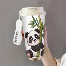 1 Piece 18 Oz 304 Stainless Steel Insulated Bottle With Lid And Straw  Cute Panda Design, Durable And LeakProof, Suitable Travel, Hiking, Cycling, Office Use  Sports Enthusiasts, Outdoor Camping, Hiking Gear, Travel Drinkware, Fun Design, Secure Lid Design - 彩色 - 查看 6