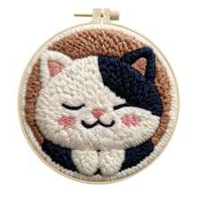 2D Punch Needle Embroidery Kit - Suitable For Beginners, Includes Tools, Instructions, DIY Punch Embroidery Kit, Maneki-Neko, Cute Cartoon Cat Embroidery Starter Kit, Easy To Make, Adult Holiday Gift And Decor - A - View 11