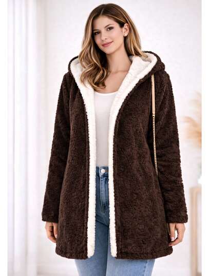 Casaco Teddy Feminino Peluciado Premium moda  Inverno frio