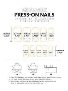 288Pcs Gentle French Ballet Series Nail Art Full Cover Adhesive Press-On Nails With Elegant Shine And French Design, Suitable For All Women And Girls, Everyday Wear Nail Supplies Nails - Black and White - View 6