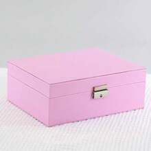 双层大容量可上锁首饰盒，仿麂皮内衬，多隔层首饰收纳盒，带抽屉和分隔板，抗氧化首饰盒，适用于项链、戒指、耳环、手镯、手表等，也可作为梳妆台装饰，是送给女性、女孩、首饰爱好者的理想礼物，适合生日、周年纪念日、节日等场合。 - 多色 - 查看 10