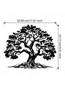 Vintage Tree Of Life Metal Wall Decor - Nature Inspired Original Metal Art, Farmhouse Style Living Room Wall Decor, Indoor Outdoor Nature Theme, Wall Mounted, Home Decor, Room Decor, Birthday Graduation Gift - 黑色 - 查看 10