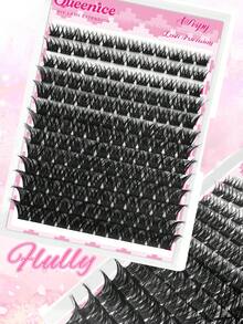 Queenice 13 filas 156 racimos de pestañas individuales D Curl de 9-16mm Kit de racimos de pestañas autoadhesivas DIY para un aspecto natural, grueso y esponjoso Juego de extensión de pestañas individuales reutilizable para uso diario, boda, cita, fiesta, festival de música, Halloween - D - Ver 3