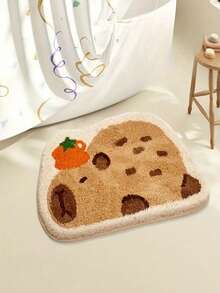 1个棕色仿羊绒水鼠造型柔软靠垫，适用于卧室和浴室，可手洗，易于清洁，不对称水鼠造型设计 - A - 查看 1