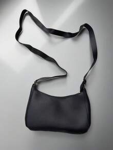 纯色时尚手提包，新款小方包，时尚单肩包，女士时尚包，腋下包 - 黑色 - 查看 8