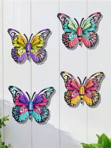 1pc/4pcs Vibrant Metal Butterfly Wall Art Decor, Decorative Hanging Metal Butterflies For Garden, Yard, Living Room, Bedroom, Patio, Housewarming Gift, Mother's Day Gift, Gift For Family And Friends - A - View 9
