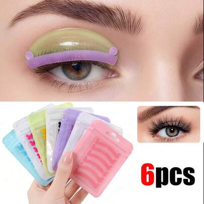 3 Pairs Reusable Silicone Eyelash Curler Pads, Soft Colored Silicone Eyelash Curling Tool, Eyelash Lifting Pads, Eyelash Perming Auxiliary Tool, Eyelash Curler Accessories