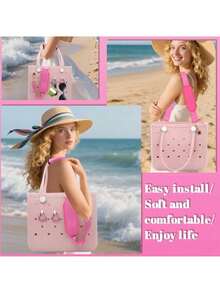 尼龙手柄包装包带，可拆卸，适用于博格包和其他包袋，沙滩包挂钩和迷你便携包挂钩，轻便可替换旅行配件，多色通用沙滩包钥匙扣防丢配件，可重复使用旅行配件，方便快速找到钥匙 - 彩色 - 查看 1