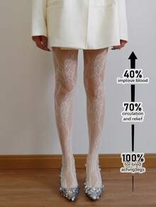 Mẫu mới Xuân/Hè gồm tất lưới Jacquard khoét lỗ dành cho nữ, quần tất kiểu retro, giúp thon gọn đôi chân. - Nhiều màu - Xem 5