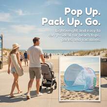 Marine Baby Sun Shelter – UPF 50+ Pop Up Play Tent & Anti-UV Portable Shade, Back To School - Baby Blue - View 8