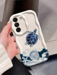 1 pieza de funda protectora para teléfono con borde en forma de ola y carcasa azul creativa compatible con Apple 7/8/X/XR/XSMAX/11/12/13/14/15/16/17 Pro Max, A14/A15/A16/A17/A04/A05/A06/A07/A54/A55/A56/A57/A34/A35A/36/A37/S26/S26Plus/S26Ultra, Transsion SMART7/8/9/10, teléfonos móviles, bolsas, accesorios para móviles, fundas para teléfonos, decoración de interiores, accesorios, fundas transparentes para teléfonos, verano, correas para teléfonos, fundas para teléfonos de hombre, fundas negras para teléfonos, fundas rosas para teléfonos, funda para móvil para hombre, funda para móvil para mujer, protección para teléfonos móviles, accesorios de playa, regal - Estilo (1 pieza) - Ver 5