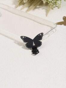 360°旋转超薄0.2mm手机垫，复古蝴蝶图案，304不锈钢手机夹，手机挂绳配件，单扣垫，超薄防丢背贴，坚固连接垫，单耳耳机夹，通用腕带金属垫贴片夹 - 彩色 - 查看 19